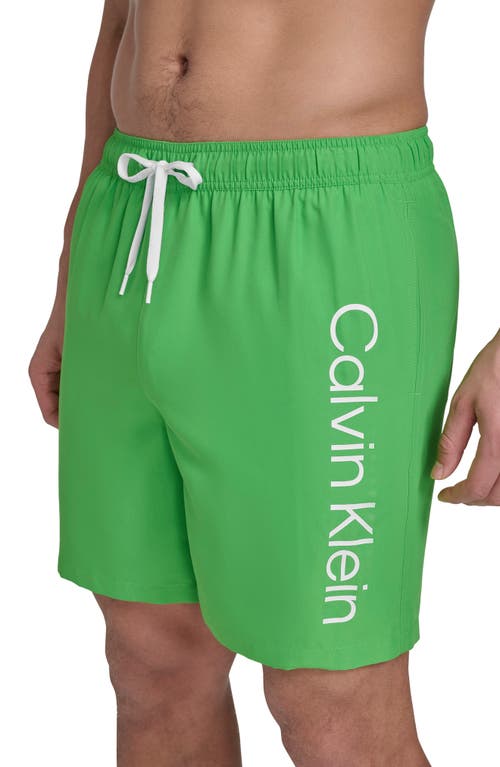 Calvin Klein Core Volley Swim Trunks In Green