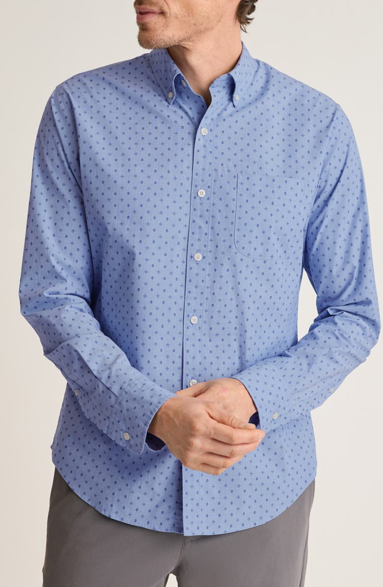 Bonobos Everyday Geometric Stretch Cotton Shirt, Main, color, Blue Ikaria Geo