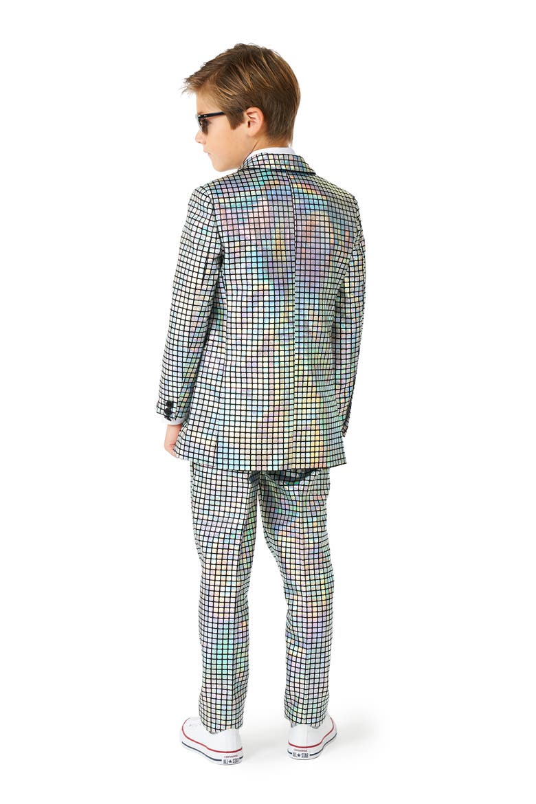 Kids' Metallic Disco Two-Piece Suit & Clip-On Tie, Alternate, color, MISCELLANEOUS