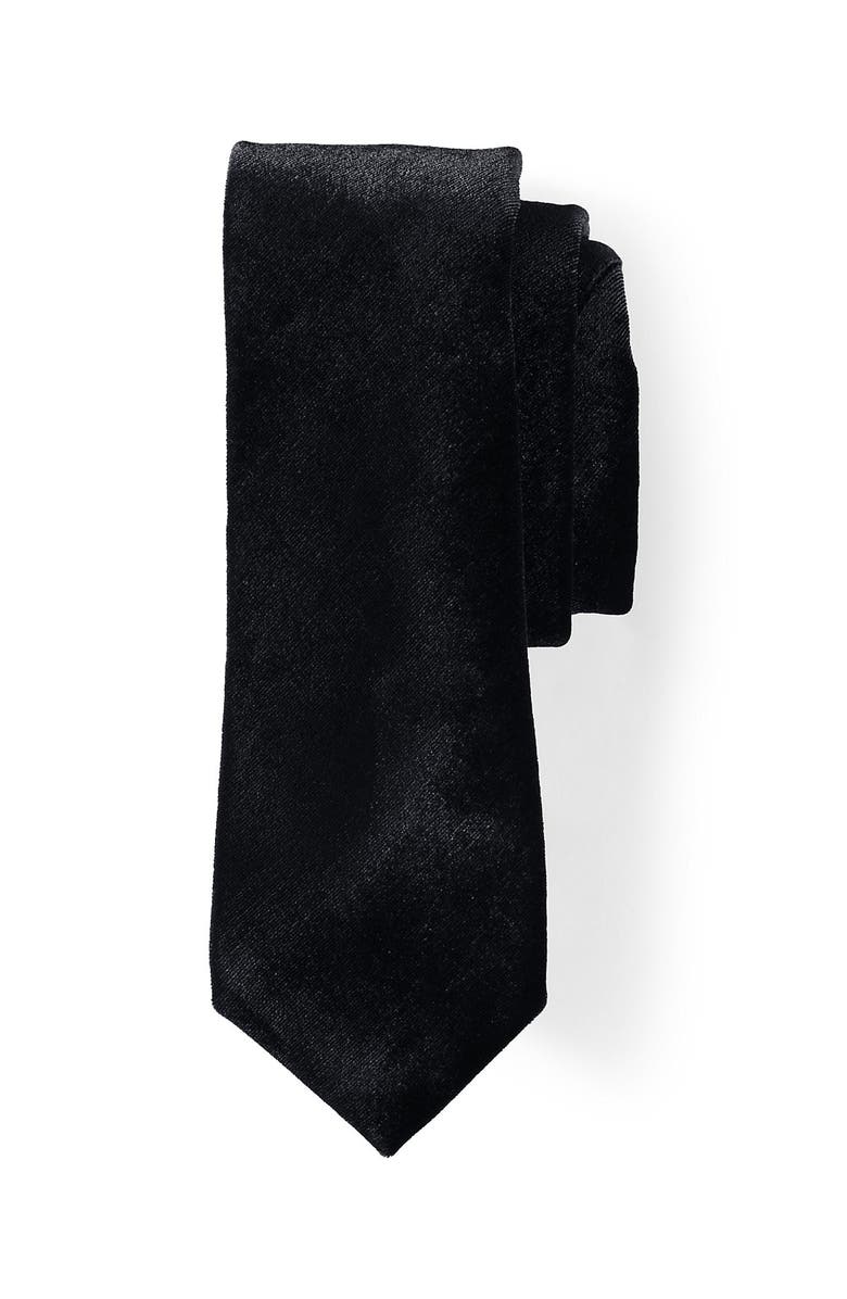 Lands' End Pattern Necktie, Main, color, Black