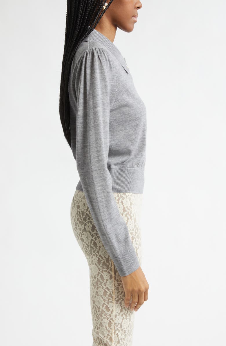 Sandy Liang Akira Merino Wool Sweater, Alternate, color, Heather Grey