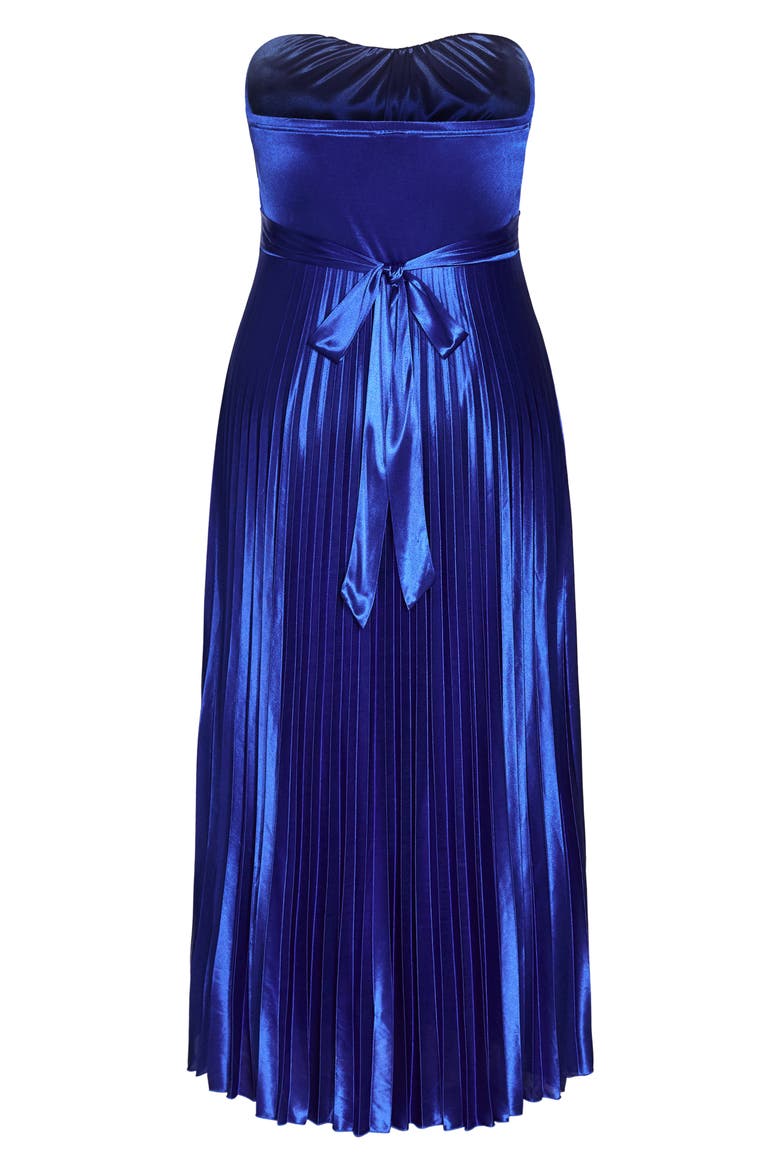 Maddison Strapless Satin Maxi Dress, Alternate, color, MIDNIGHT