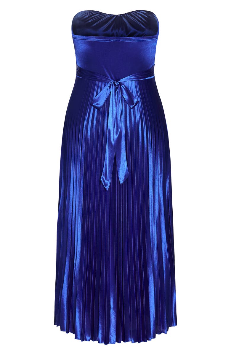 City Chic Maddison Strapless Satin Maxi Dress, Alternate, color, Midnight