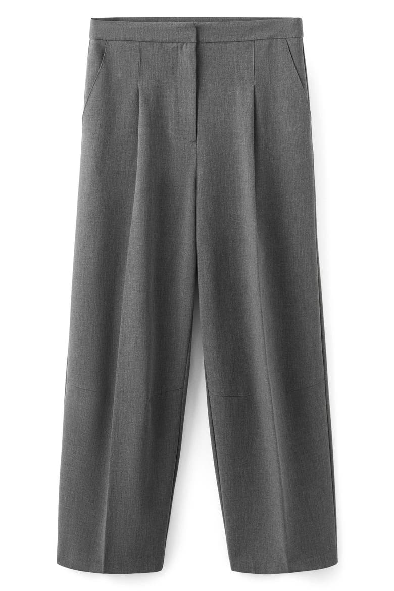 Pleated Straight Leg Pants, Main, color, GREY