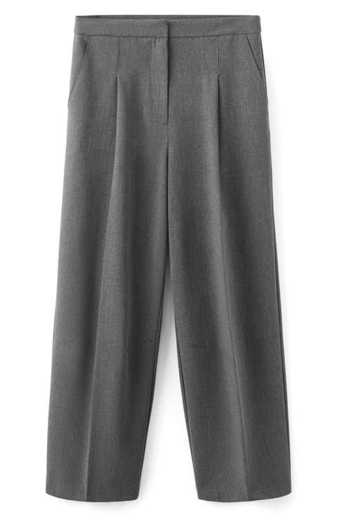 Pleated Straight Leg Pants