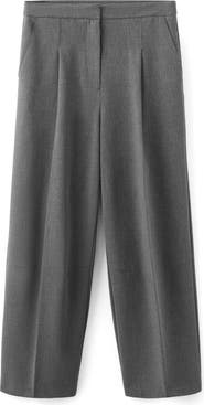 MANGO Pleated Straight Leg Pants
