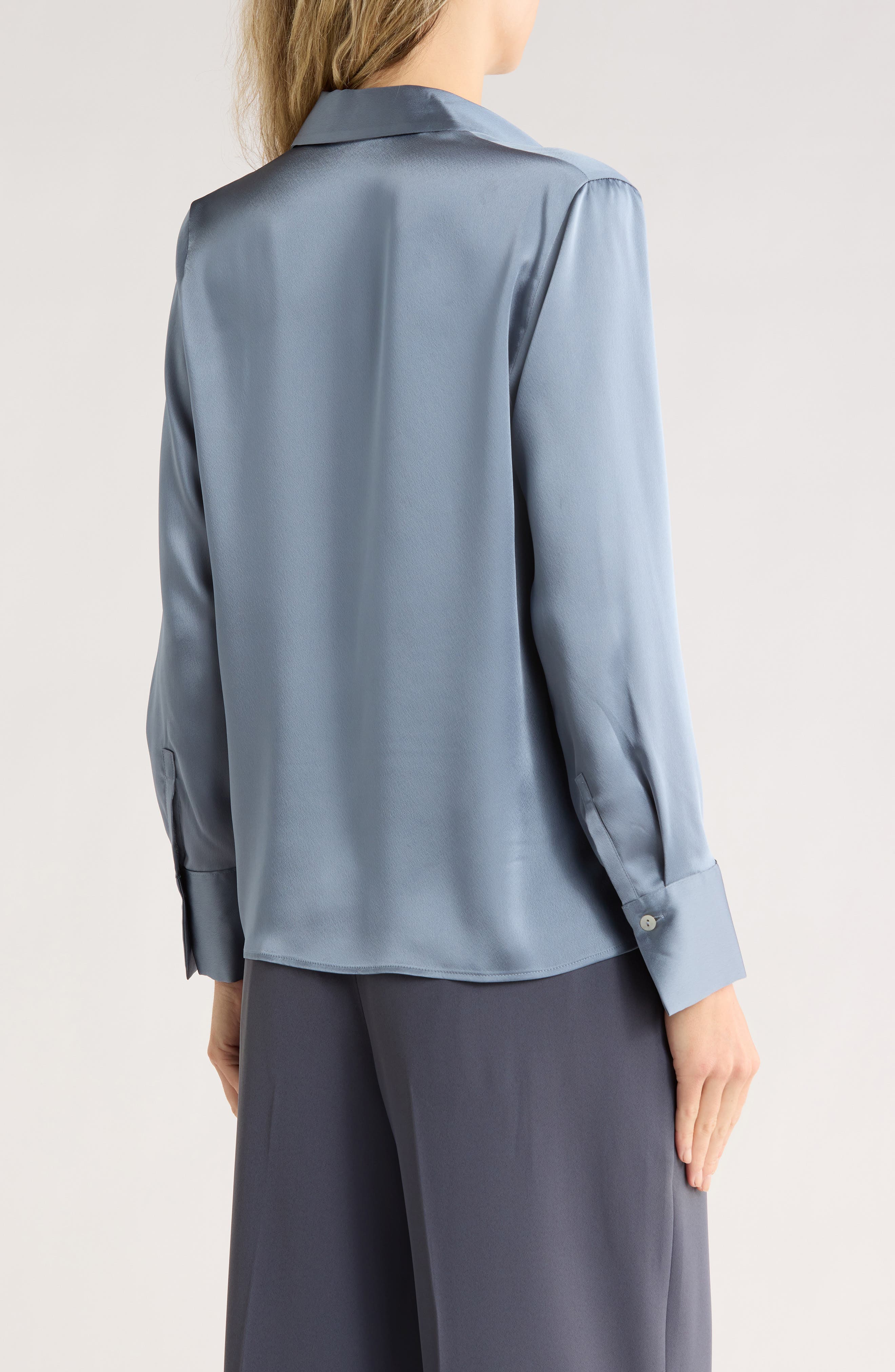 Long Sleeve Satin Top - image 2