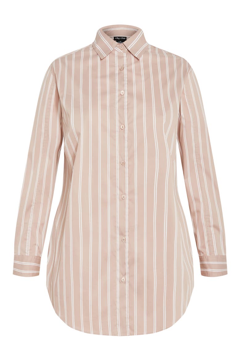 Celine Stripe Shirt, Alternate, color, TAUPE