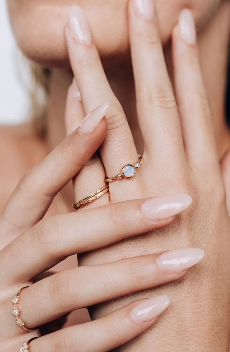 Anzie Dew Drop Bonheur Ring, Alternate, color, Australian Opal