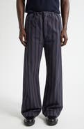 Maison Margiela Stripe Cotton Wide Leg Pajama Trousers