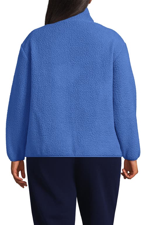 Lands' End Plus Size Half Zip Cozy High Pile Fleece Pullover In Blue