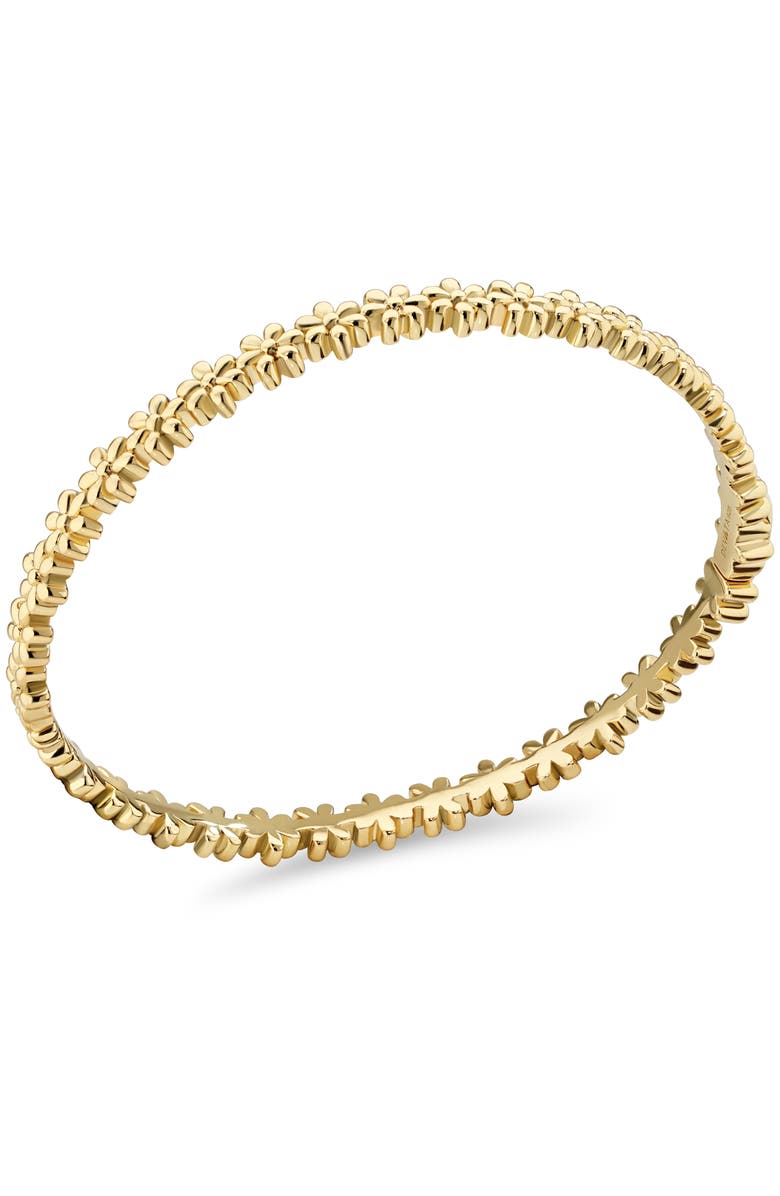 DEVATA Daisy Flower Eternity Bangle Bracelet in Gold Plated Sterling Silver, Alternate, color, Yellow Gold