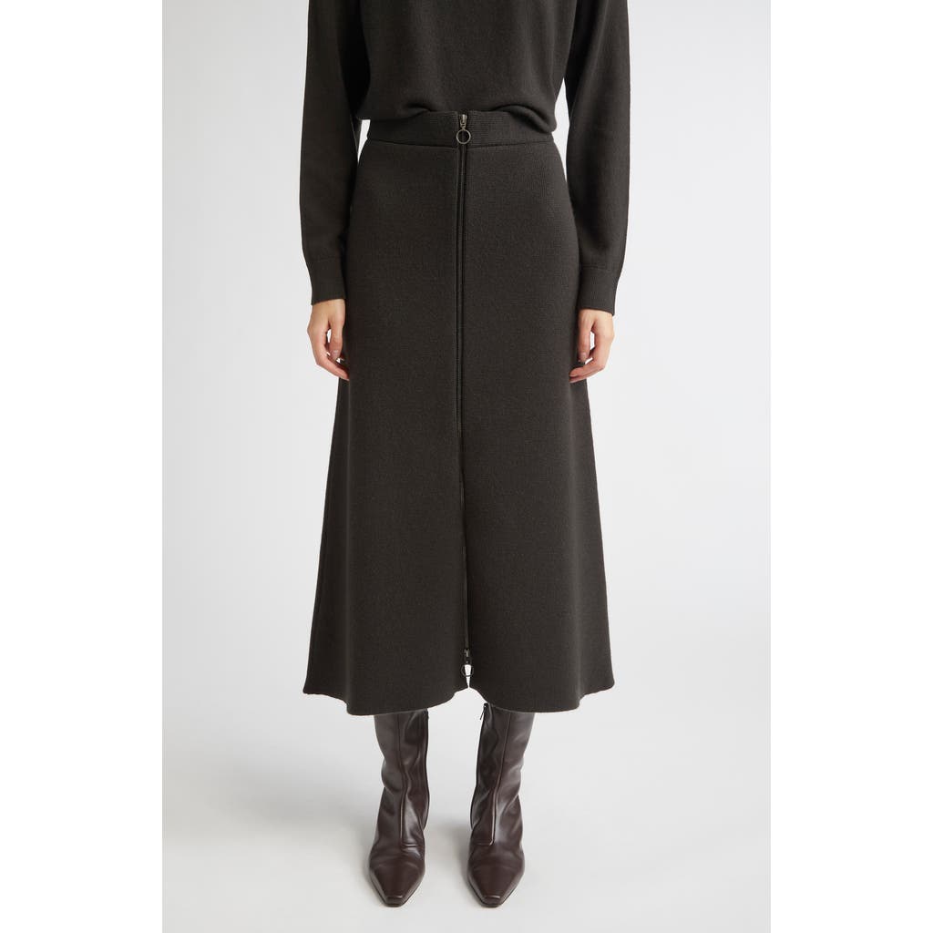 Johnstons Of Elgin Milano Stitch Cashmere A-line Sweater Skirt In Black
