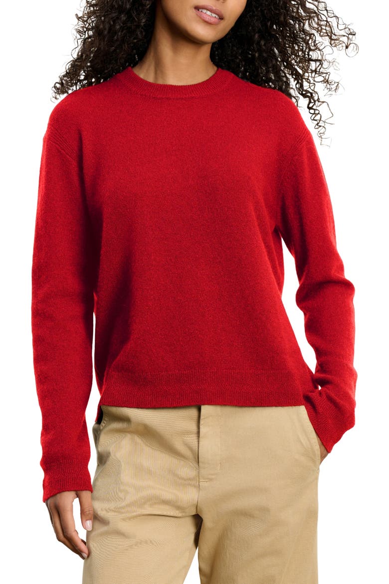 Crystal Cashmere Crewneck Sweater, Main, color, RED