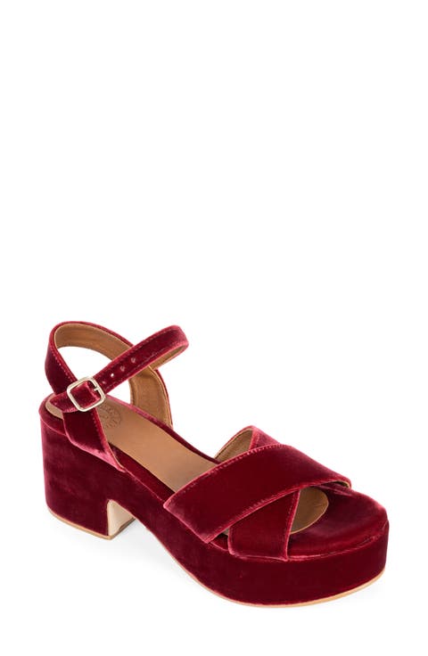Azalea Velvet Platform Sandal