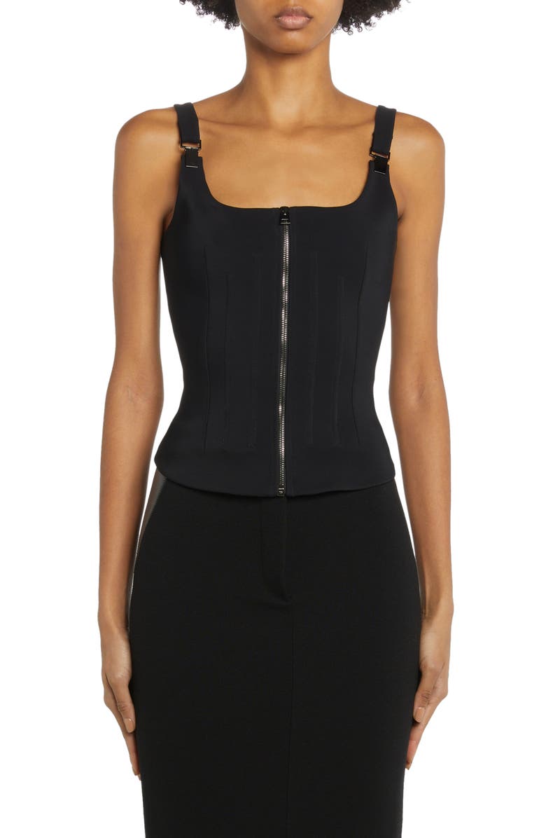TOM FORD Stretch Knit Corset Top, Main, color, 