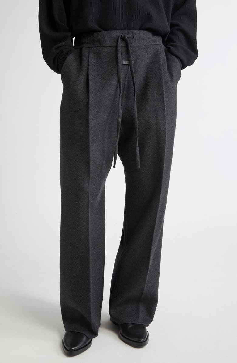 Fear of God Wide Leg Virgin Wool & Cashmere Drawstring Pants, Main, color,