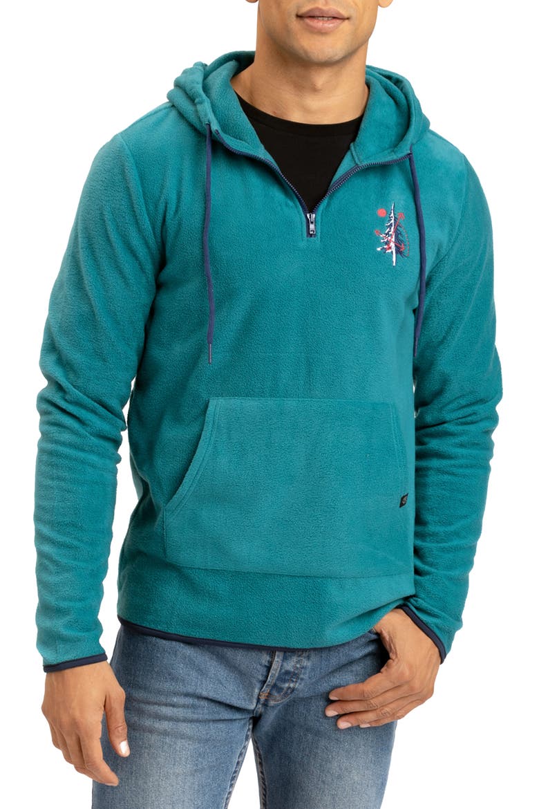 Forest Fleece Half Zip Hoodie, Main, color, PARROTFISH