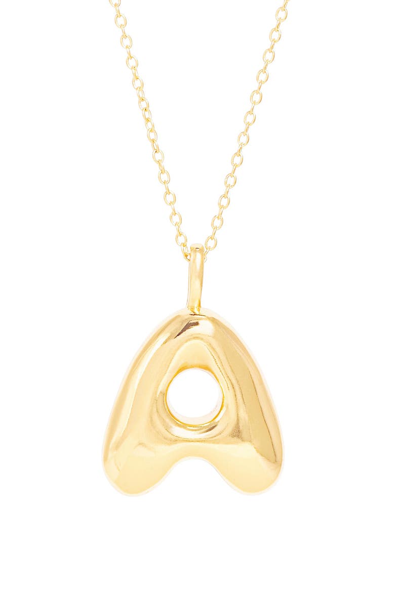 Bubble Tea Initial Pendant Necklace, Alternate, color, GOLD VERMEIL-A