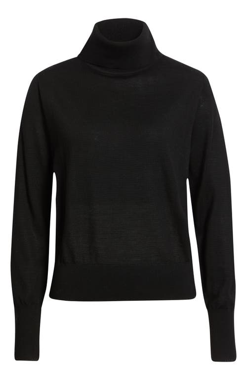 Margaret O'leary Turtleneck Merino Wool Blend Sweater In Black