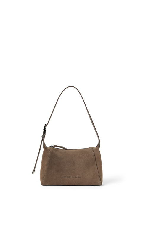 Brunello Cucinelli Suede BC Duo Shoulder bag in Taupe at Nordstrom