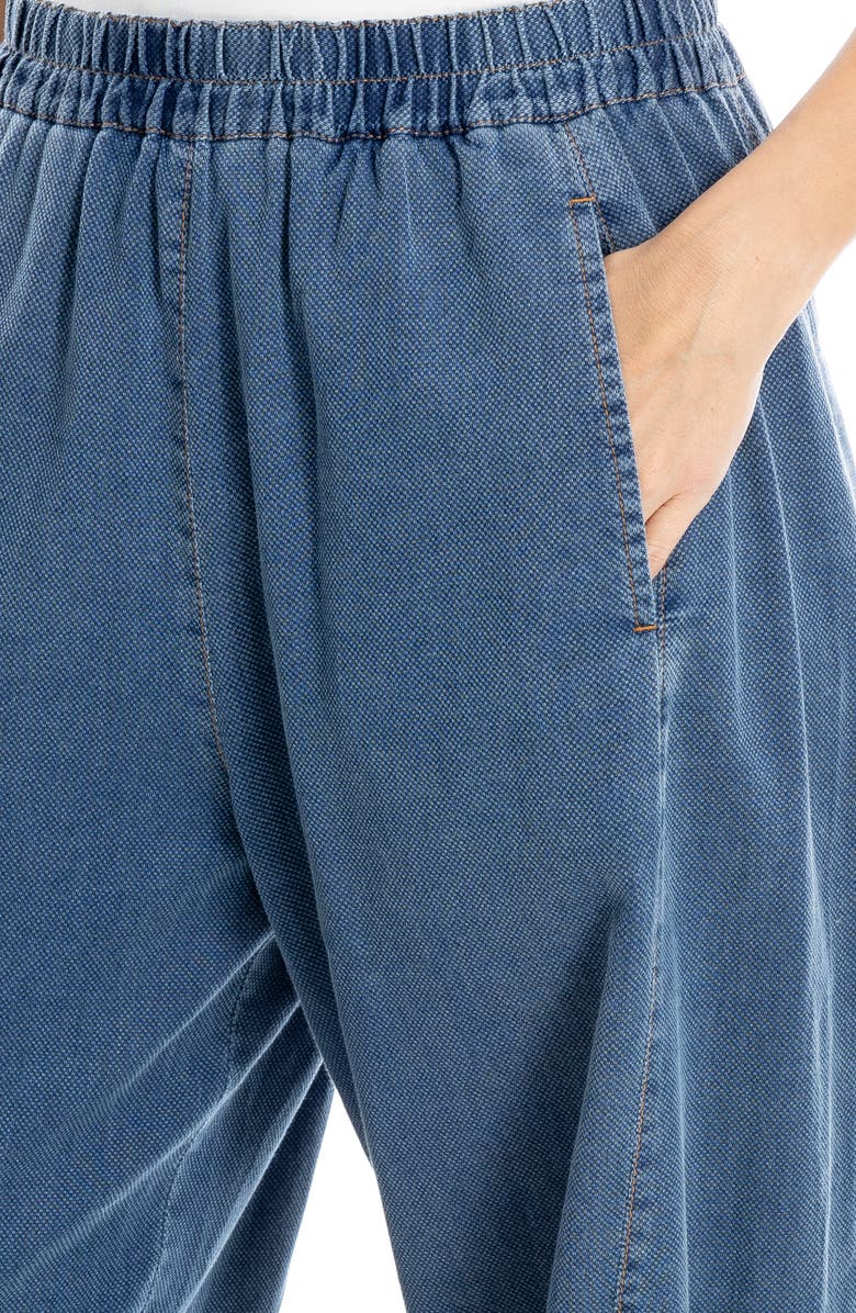 Pique Barrel Leg Ankle Pants