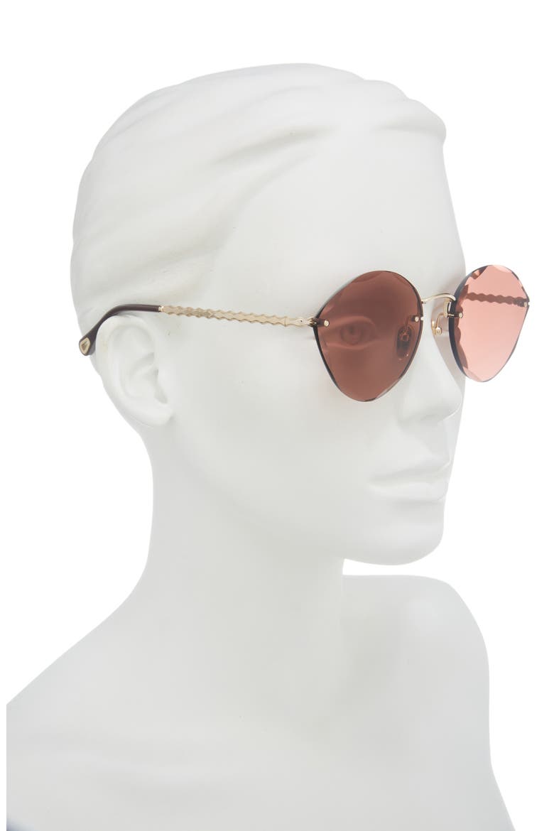 58mm Novelty Round Sunglasses, Alternate, color, GOLD GOLD RED