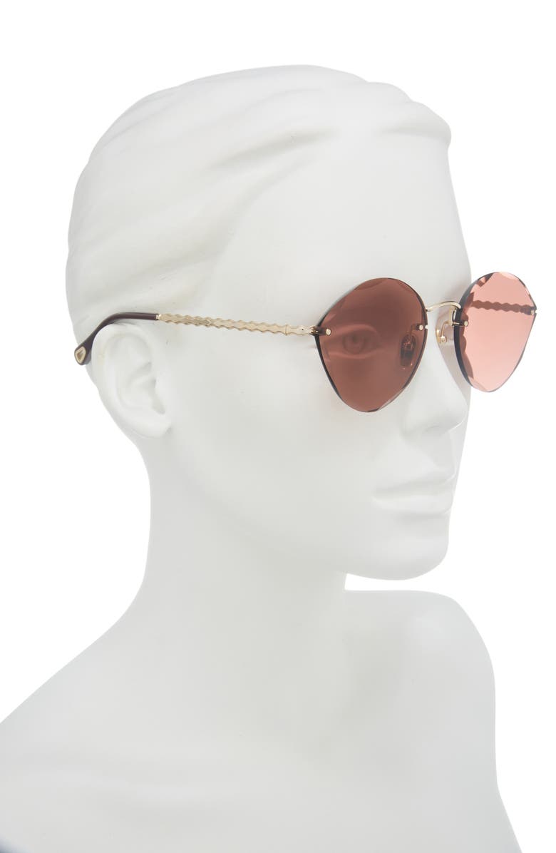 Chloé 58mm Novelty Round Sunglasses, Alternate, color, Gold Gold Red