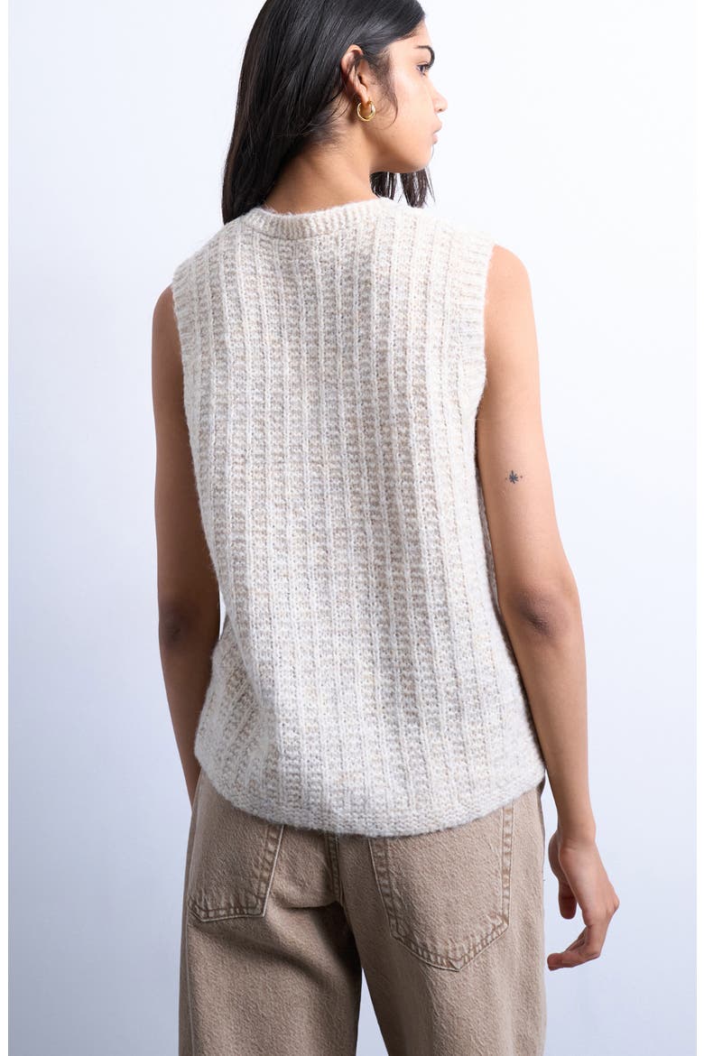 Sleeveless Knit Cardigan, Alternate, color, STONE
