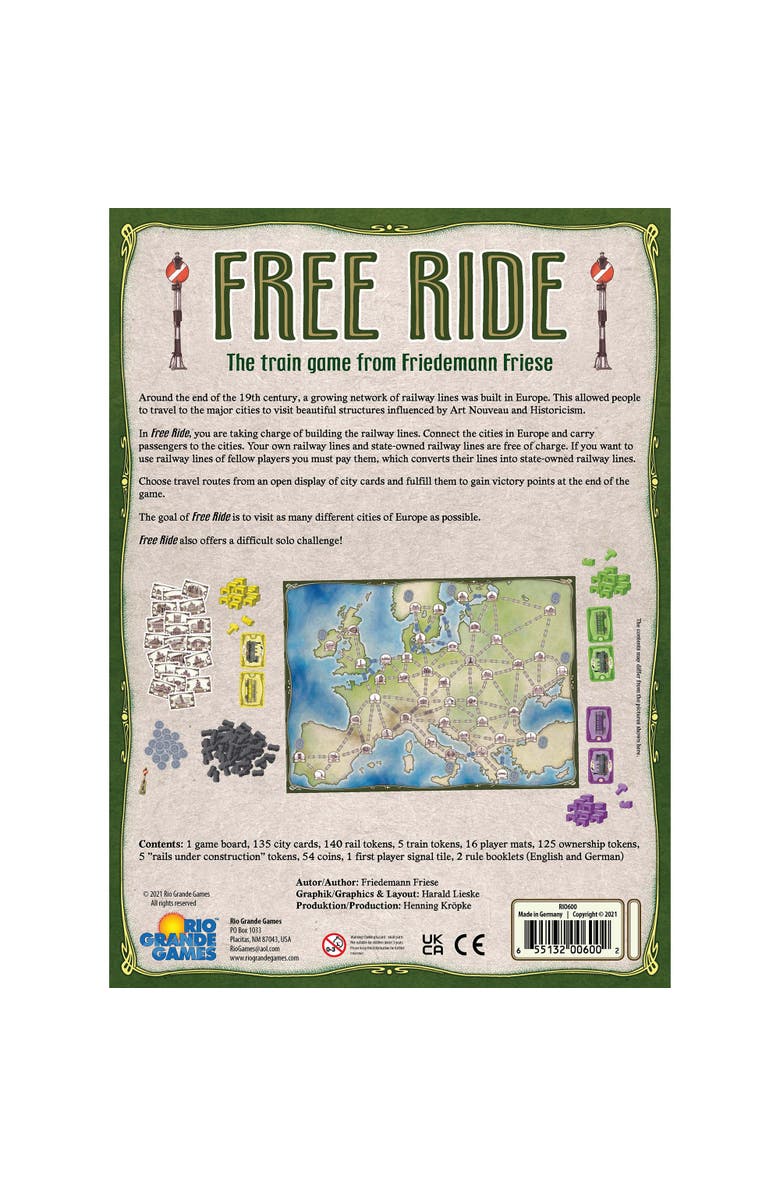 Rio Grande Games Free Ride Strategy Board Game, Alternate, color, 
