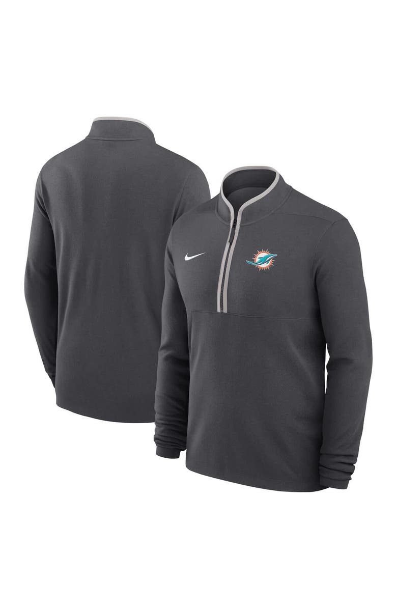 Nike Men
s Nike Anthracite Miami Dolphins Lightweight Victory Dri-FIT Half-Zip Pullover, Main, color, Anthracite