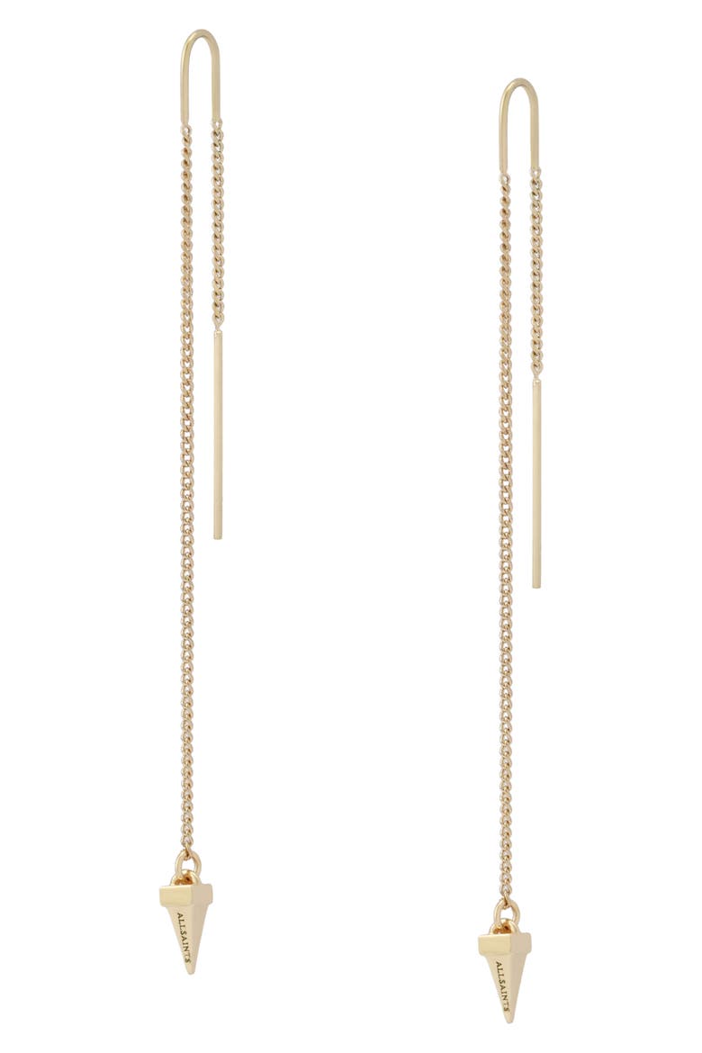 Spike Threader Earrings, Alternate, color, SHINY GOLD
