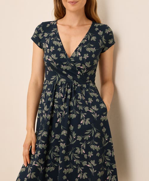 Pact Organic Cotton Fit & Flare Crossover Dress In Black