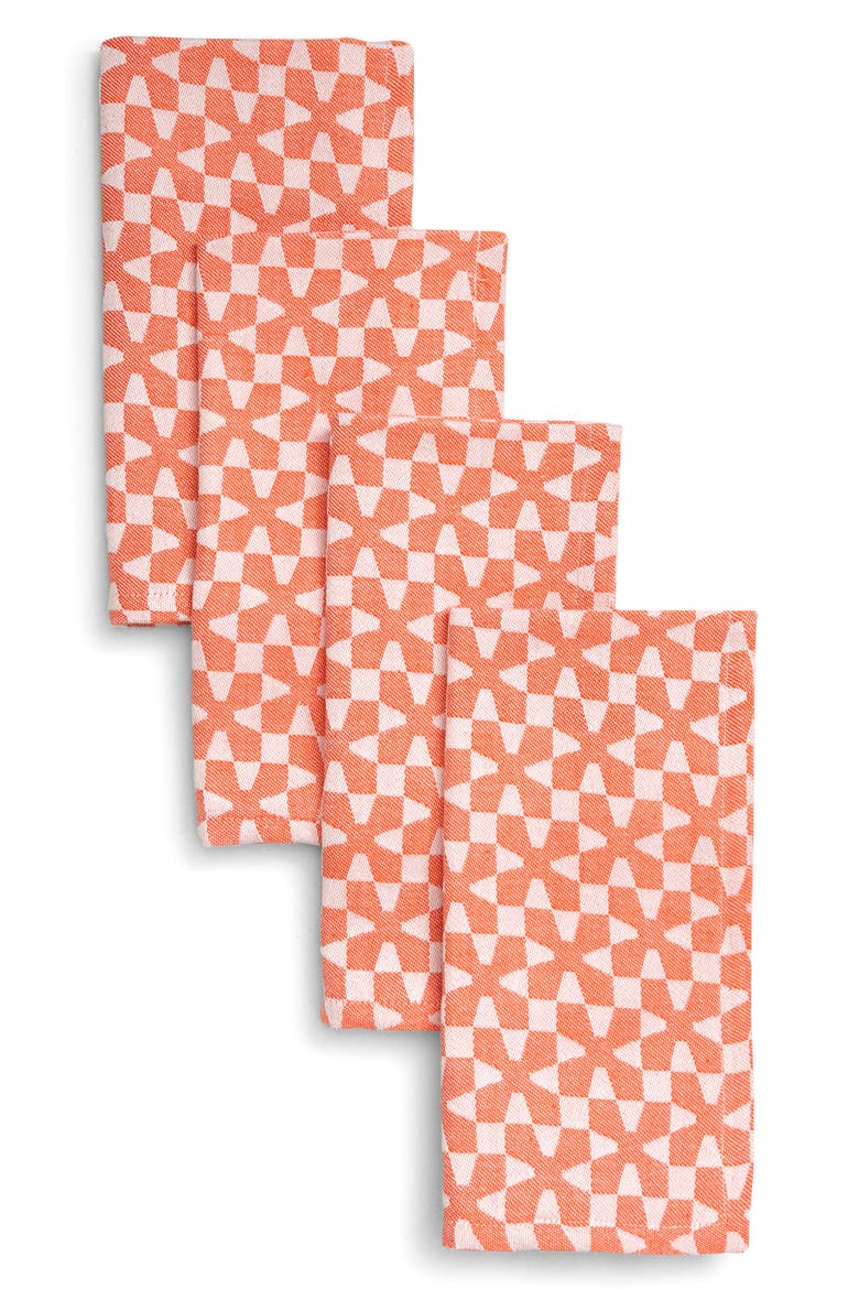 Pinwheel Jacquard Set of 4 Cotton Napkins, Main, color, PINWHEEL