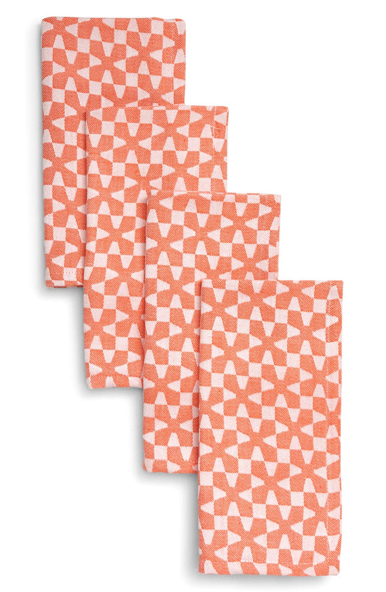 Dusen Dusen Pinwheel Jacquard Set of 4 Cotton Napkins, Main, color,