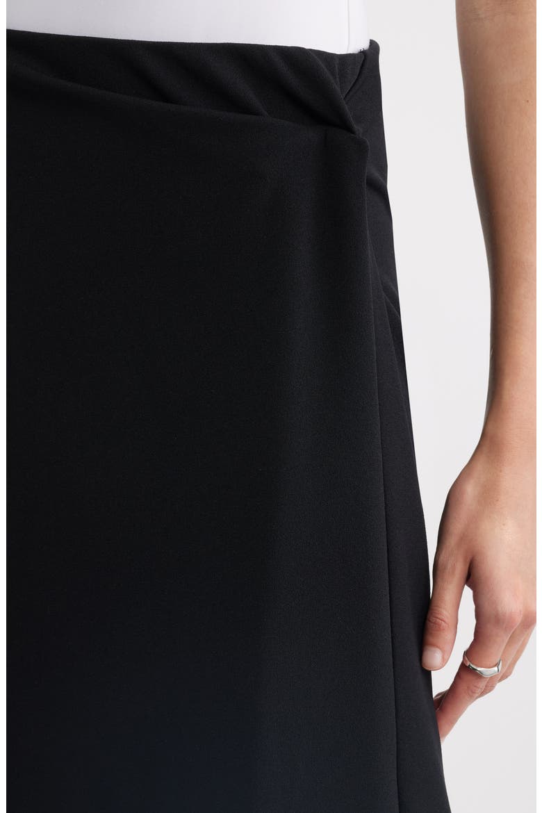 Twist Detail Midi Skirt, Alternate, color, BLACK