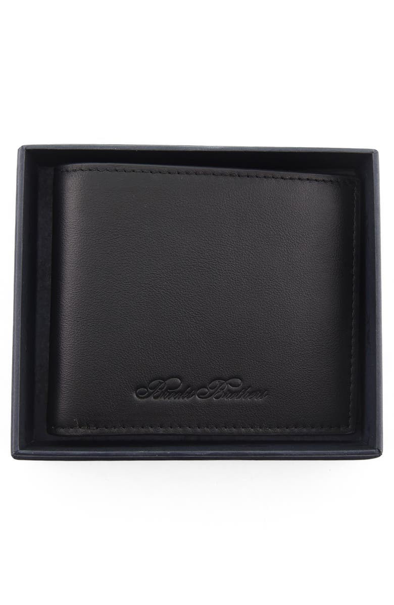 Brooks Brothers Rochdale Leather Bifold Wallet, Alternate, color, Jet Black