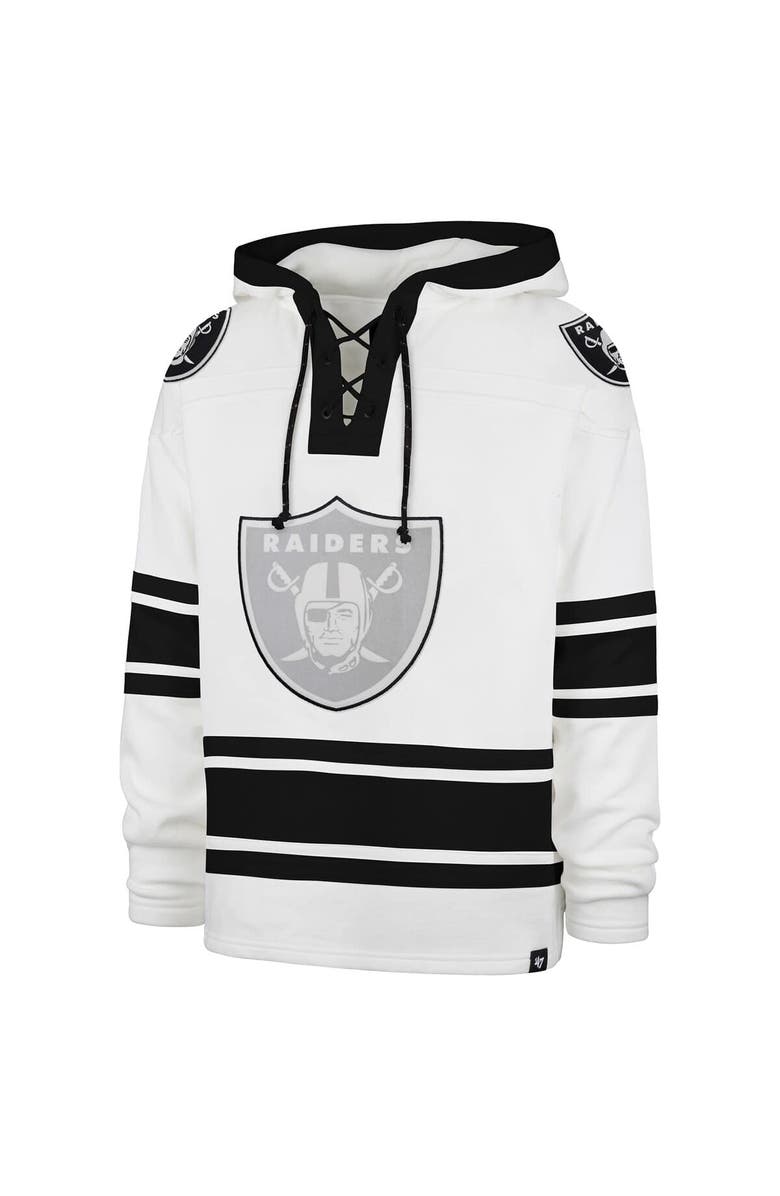 '47 Men's '47  White Las Vegas Raiders After Image Superior Lacer with Hood, Alternate, color, White