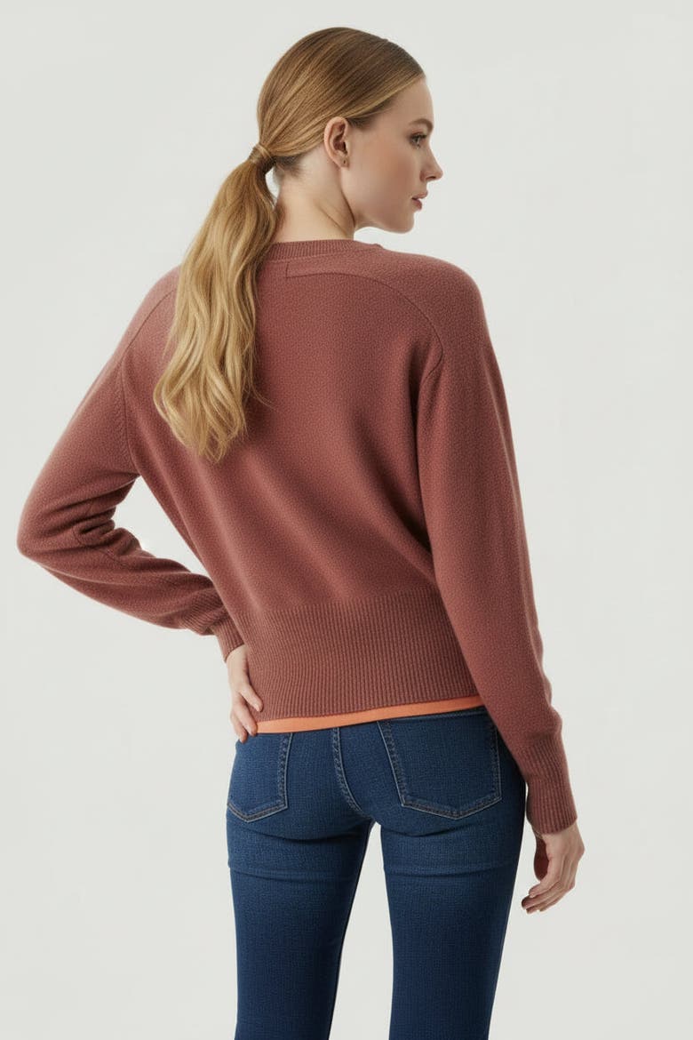 Cashmere Long Sleeve Pullover Crewneck, Alternate, color, ROSE TAUPE