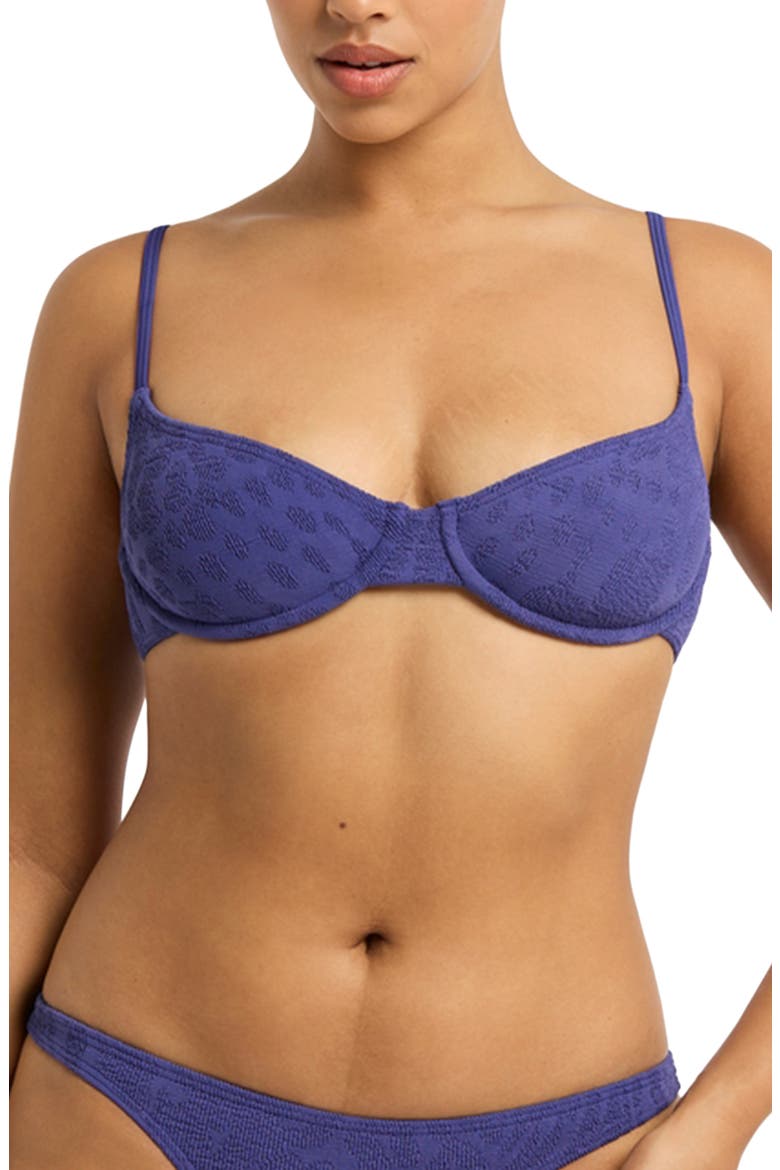 Gracie Balconette Underwire Bikini Top, Alternate, color, SAPPHIRE ANIMALIA