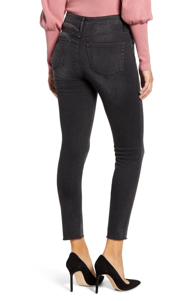 Rachel Parcell Raw Hem Skinny Ankle Jeans, Alternate, color,