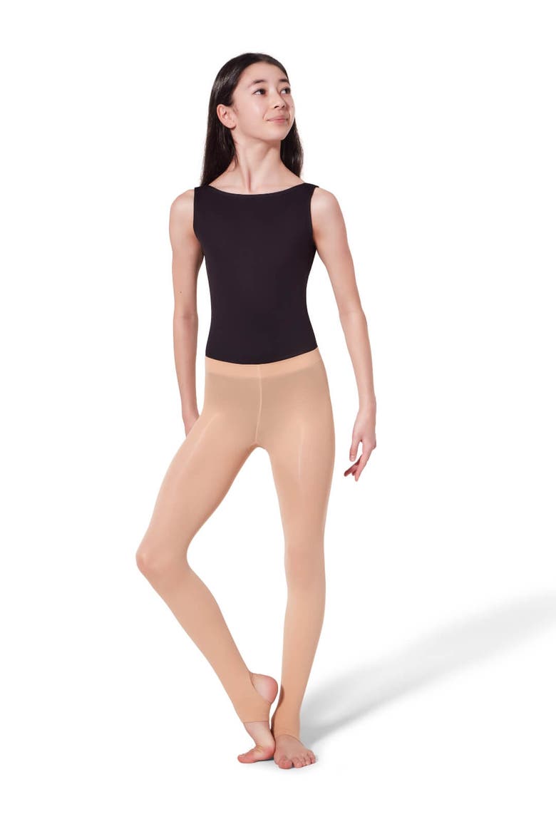 Ultra Soft Self Knit Waistband Stirrup Tight, Alternate, color, dark beige