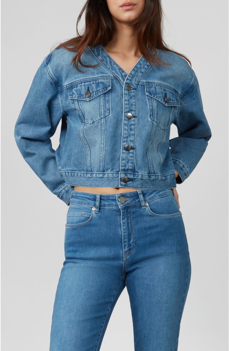 Lola Jeans Aurora Cropped Denim Jacket, Main, color, 