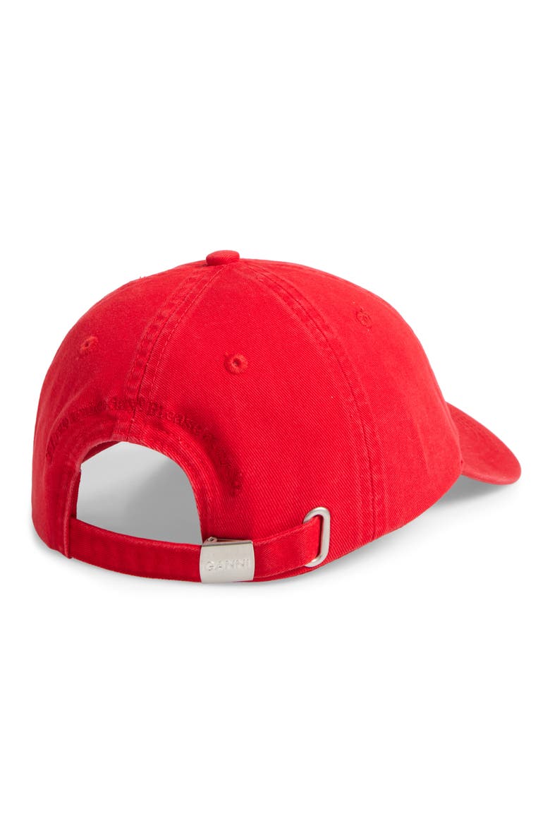 Washed Cotton Canvas Baseball Cap, Alternate, color, FIERY RED
