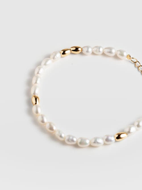 Saint + Sofia Jacqueline Pearl Bracelet In Gold
