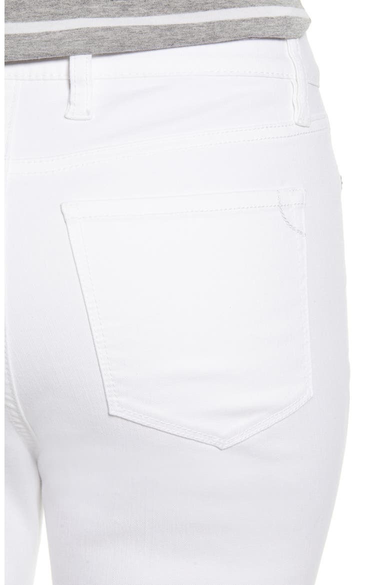 Ella Twill High Waist Crop White Jeans, Alternate, color, WHITE