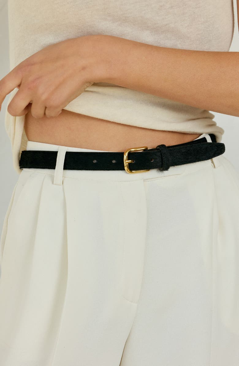 AUREUM No. 14 Genuine Calf Hair Belt, Alternate, color, Black/ Gold