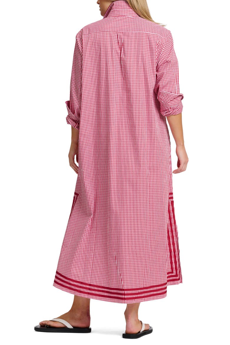 Pippa A-Line Gingham Shirtdress, Alternate, color, DARK RED
