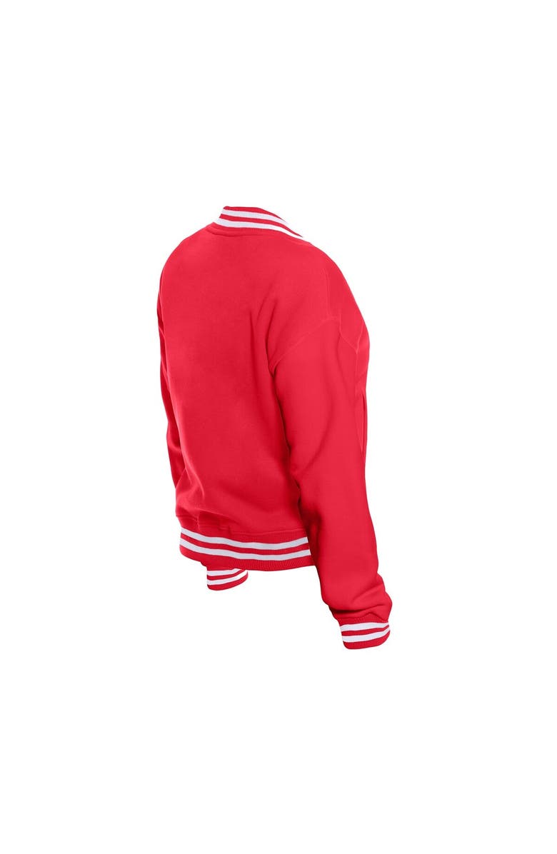 New Era Women's New Era Red Indiana Fever Throwback Varsity Fleece Full-Snap Jacket, Alternate, color, Red
