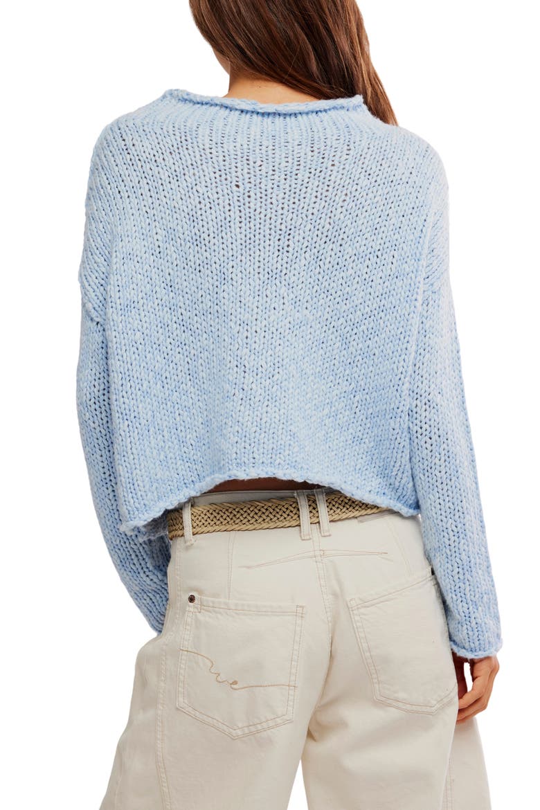 Opal Roll Neck Crop Sweater, Alternate, color, CASHMERE BLUE
